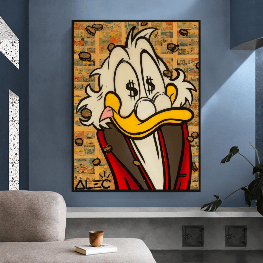 Scrooge McDuck Millionaire by Alec Canvas Wall Art-MinimalisticDecor.com
