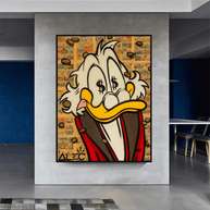 Scrooge McDuck Millionaire by Alec Canvas Wall Art-MinimalisticDecor.com