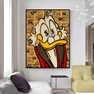 Scrooge McDuck Millionaire by Alec Canvas Wall Art-MinimalisticDecor.com