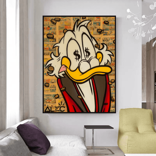 Scrooge McDuck Millionaire by Alec Canvas Wall Art-MinimalisticDecor.com