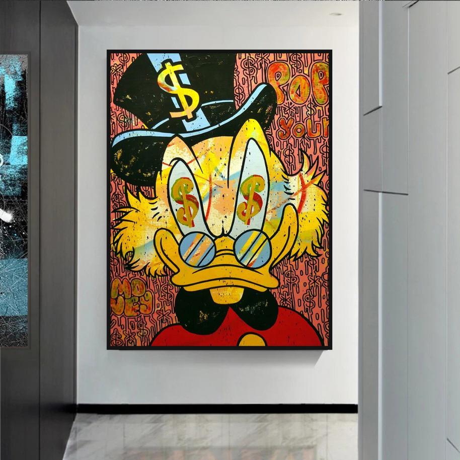 Scrooge McDuck Millionaire Canvas Wall Art-MinimalisticDecor.com
