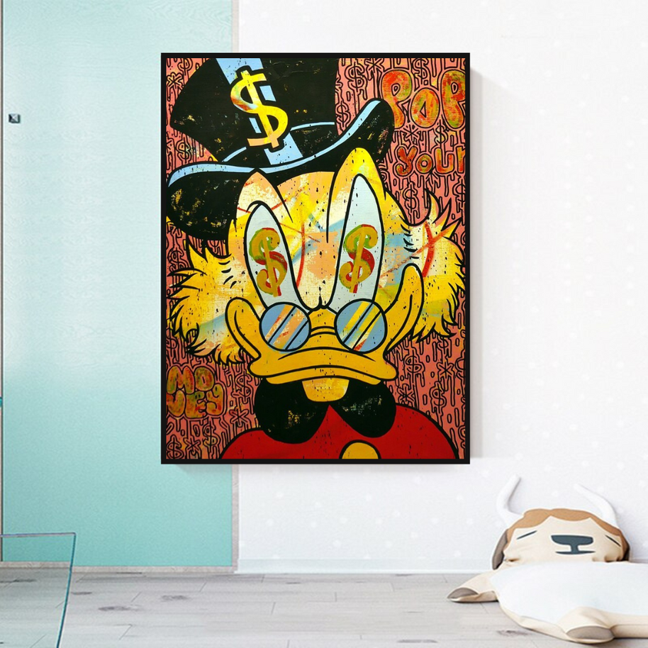 Scrooge McDuck Millionaire Canvas Wall Art-MinimalisticDecor.com