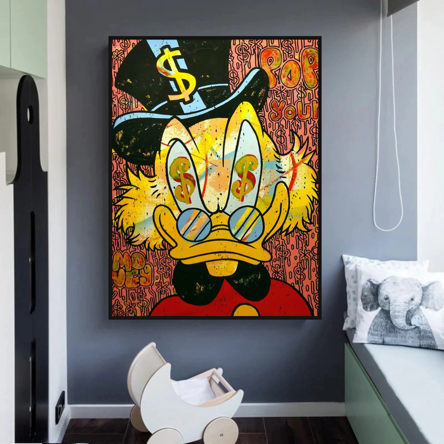 Scrooge McDuck Millionaire Canvas Wall Art-MinimalisticDecor.com