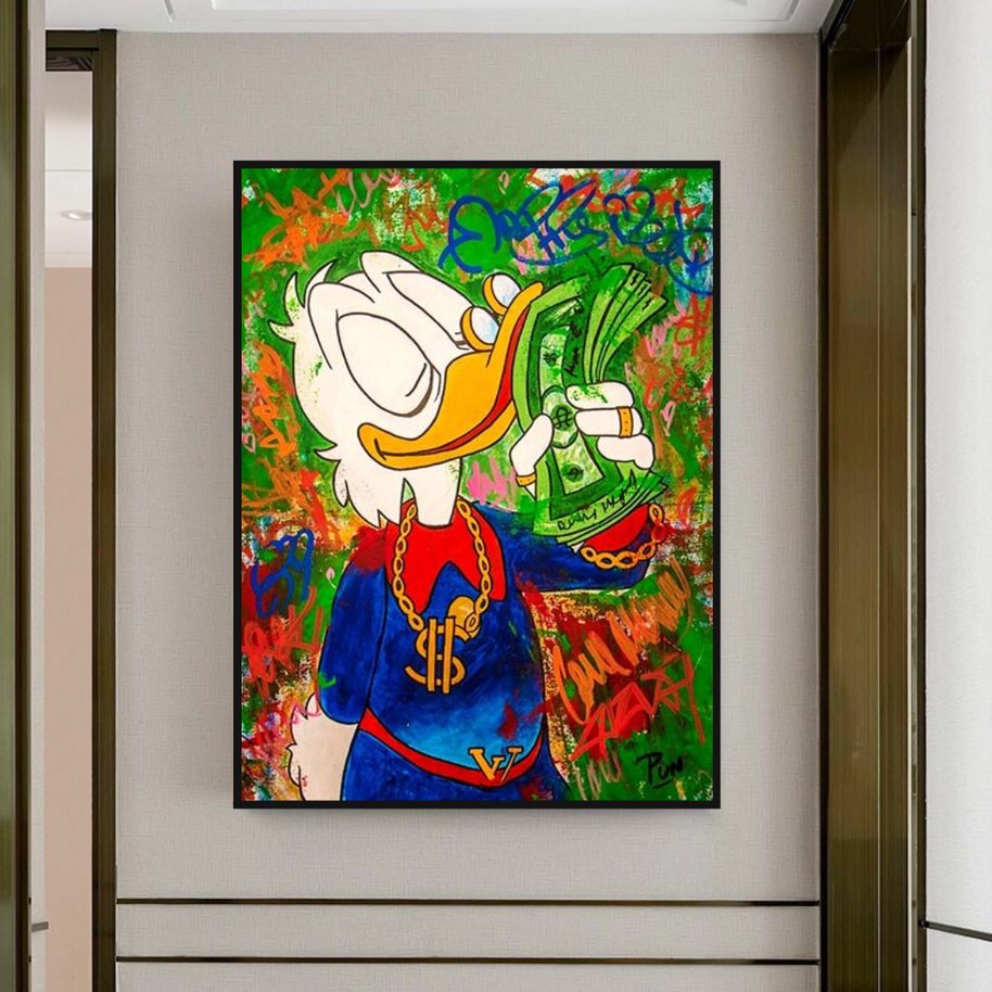 Scrooge McDuck Millionaire Canvas Wall Art-MinimalisticDecor.com