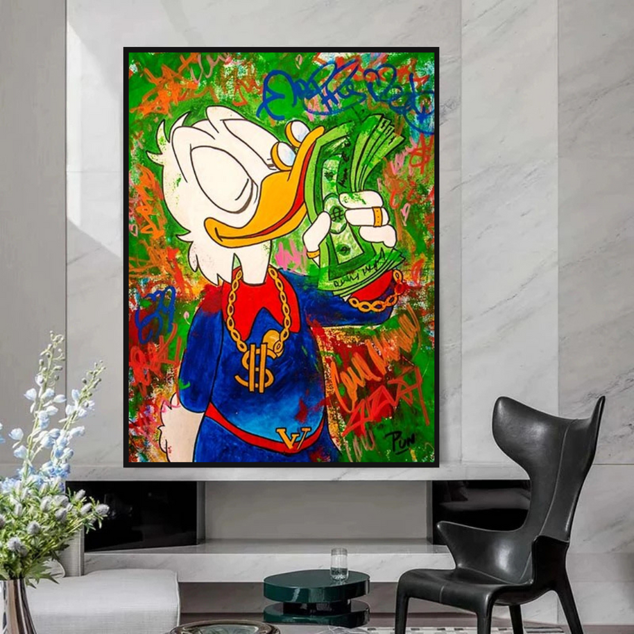 Scrooge McDuck Millionaire Canvas Wall Art-MinimalisticDecor.com