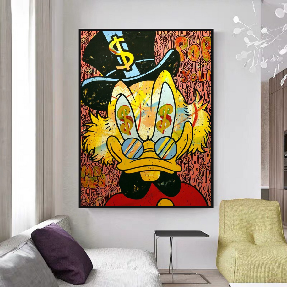 Scrooge McDuck Millionaire Canvas Wall Art-MinimalisticDecor.com