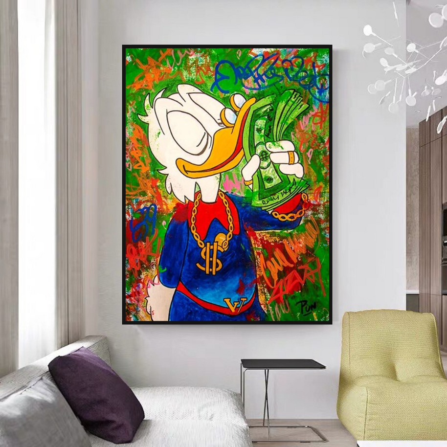 Scrooge McDuck Millionaire Canvas Wall Art-MinimalisticDecor.com