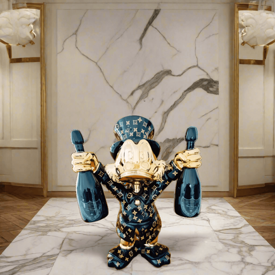 Scrooge Mcduck Moet Champayne Sculpture Statue-MinimalisticDecor.com