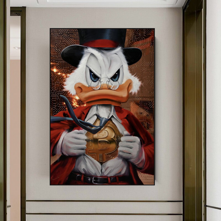 Scrooge McDuck Money Maker Millionaire Canvas Wall Art-MinimalisticDecor.com