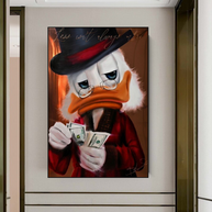 Scrooge McDuck Money Maker Millionaire Canvas Wall Art-MinimalisticDecor.com