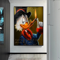 Scrooge McDuck Money Maker Millionaire Canvas Wall Art-MinimalisticDecor.com