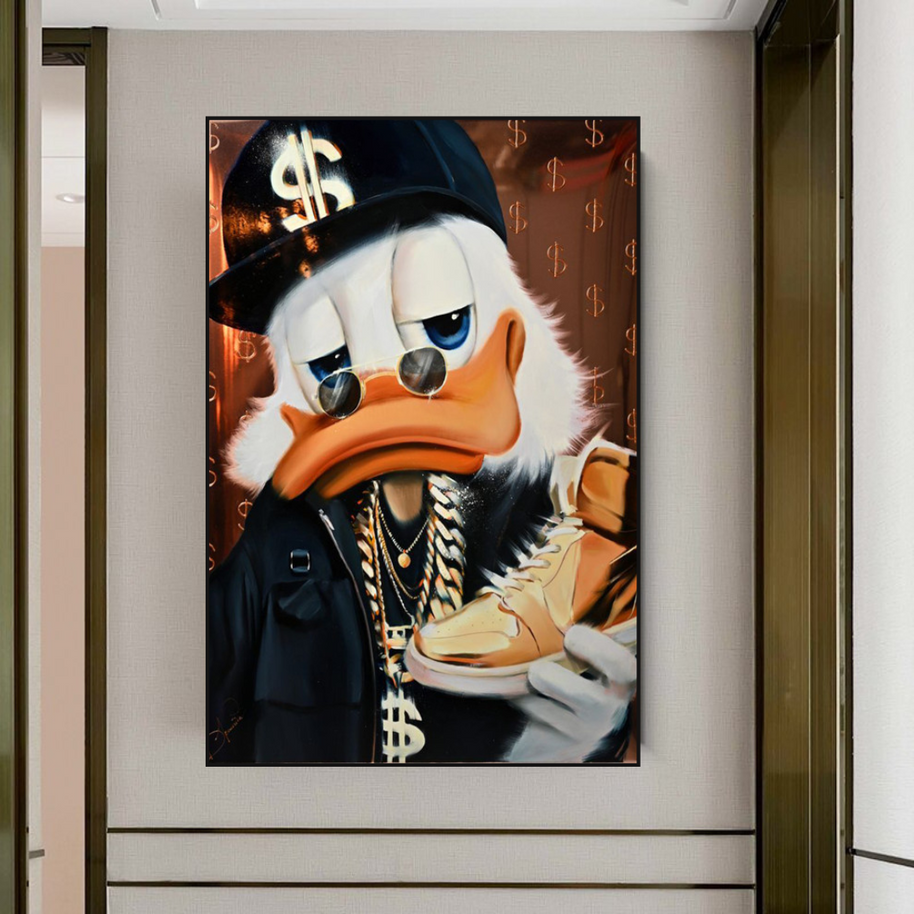 Scrooge McDuck Money Maker Millionaire Canvas Wall Art-MinimalisticDecor.com