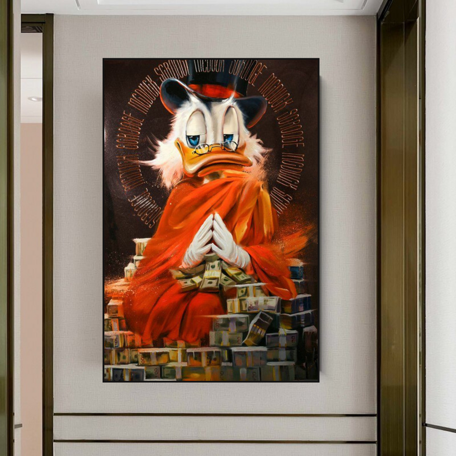 Scrooge McDuck Money Maker Millionaire Canvas Wall Art-MinimalisticDecor.com