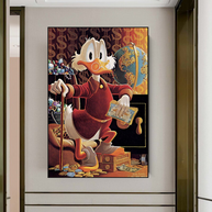Scrooge McDuck Money Maker Millionaire Canvas Wall Art-MinimalisticDecor.com
