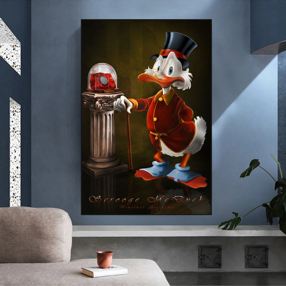 Scrooge McDuck Money Maker Millionaire Canvas Wall Art-MinimalisticDecor.com