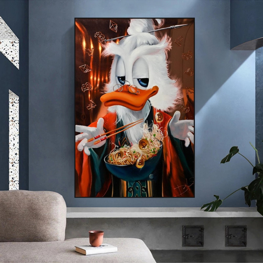 Scrooge McDuck Money Maker Millionaire Canvas Wall Art-MinimalisticDecor.com