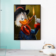 Scrooge McDuck Money Maker Millionaire Canvas Wall Art-MinimalisticDecor.com