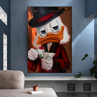Scrooge McDuck Money Maker Millionaire Canvas Wall Art-MinimalisticDecor.com