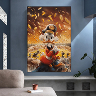 Scrooge McDuck Money Maker Millionaire Canvas Wall Art-MinimalisticDecor.com
