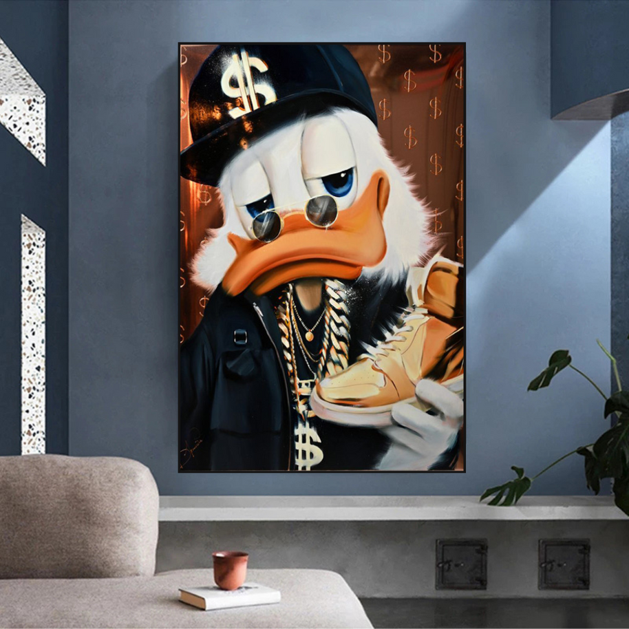 Scrooge McDuck Money Maker Millionaire Canvas Wall Art-MinimalisticDecor.com