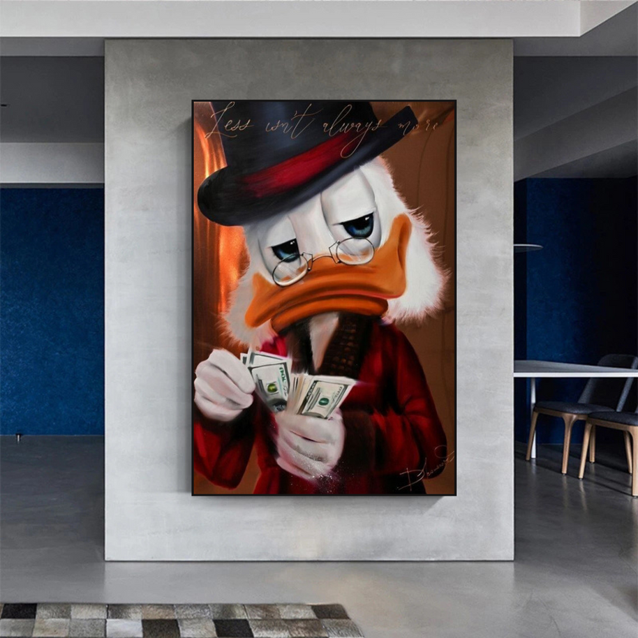 Scrooge McDuck Money Maker Millionaire Canvas Wall Art-MinimalisticDecor.com