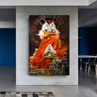 Scrooge McDuck Money Maker Millionaire Canvas Wall Art-MinimalisticDecor.com