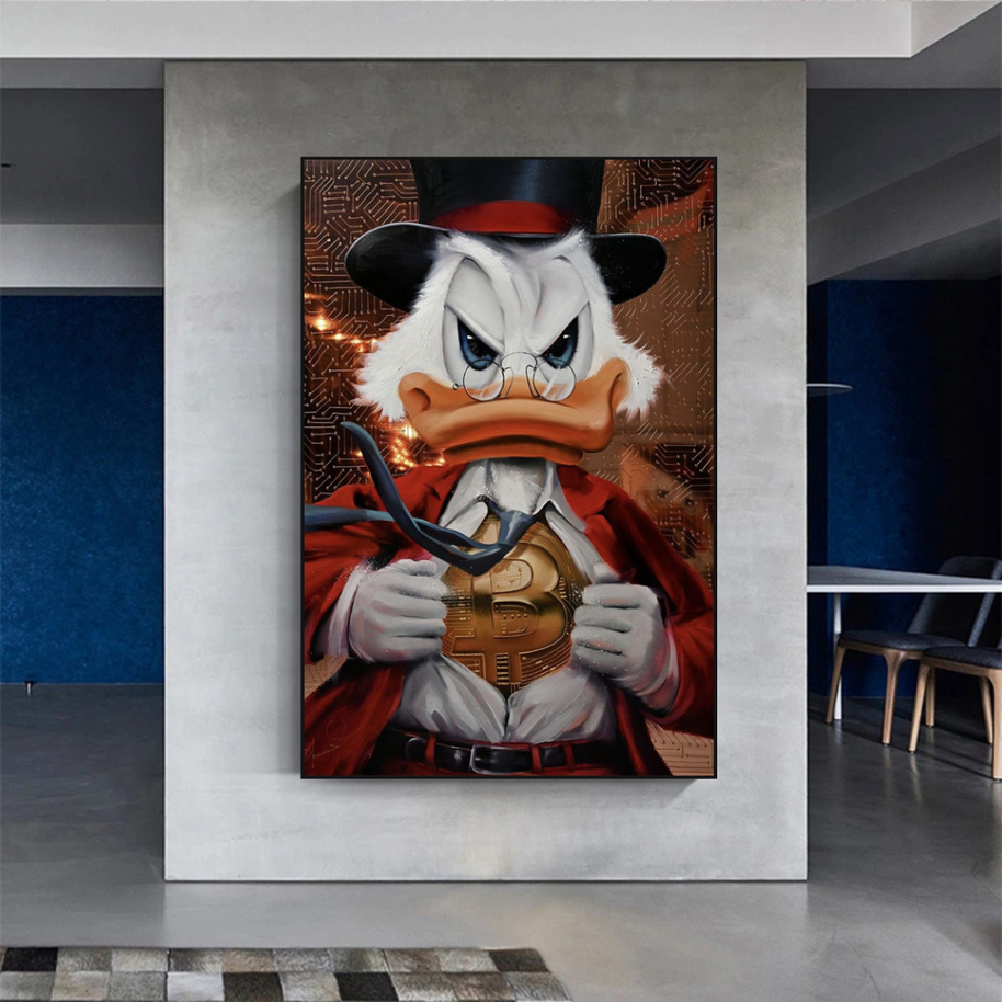 Scrooge McDuck Money Maker Millionaire Canvas Wall Art-MinimalisticDecor.com