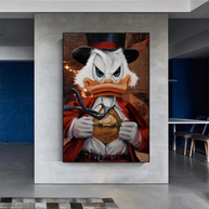 Scrooge McDuck Money Maker Millionaire Canvas Wall Art-MinimalisticDecor.com