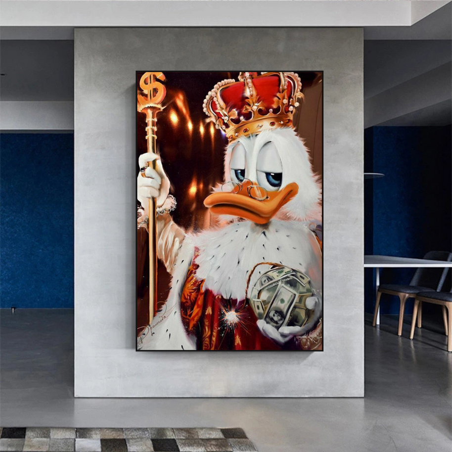 Scrooge McDuck Money Maker Millionaire Canvas Wall Art-MinimalisticDecor.com