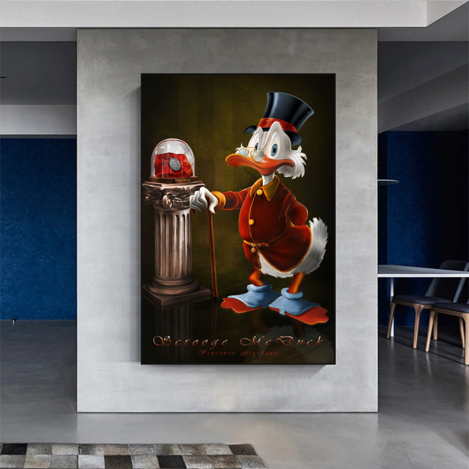 Scrooge McDuck Money Maker Millionaire Canvas Wall Art-MinimalisticDecor.com