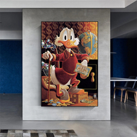 Scrooge McDuck Money Maker Millionaire Canvas Wall Art-MinimalisticDecor.com
