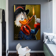 Scrooge McDuck Money Maker Millionaire Canvas Wall Art-MinimalisticDecor.com