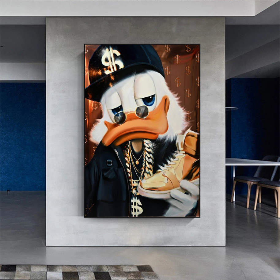 Scrooge McDuck Money Maker Millionaire Canvas Wall Art-MinimalisticDecor.com