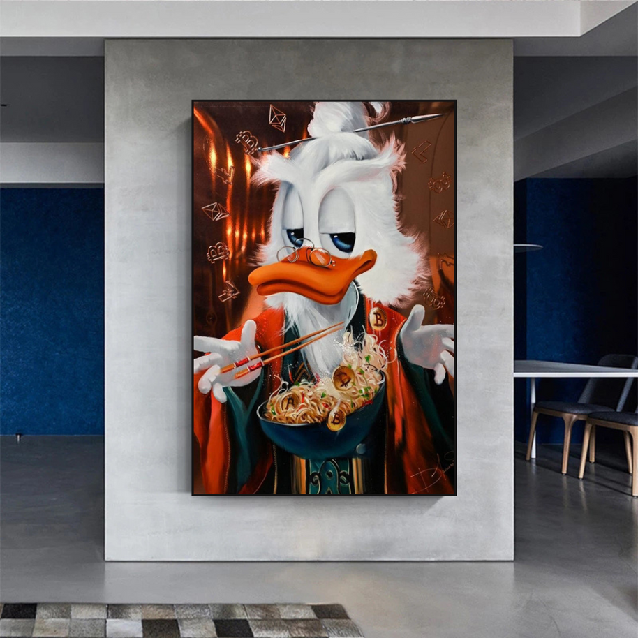 Scrooge McDuck Money Maker Millionaire Canvas Wall Art-MinimalisticDecor.com
