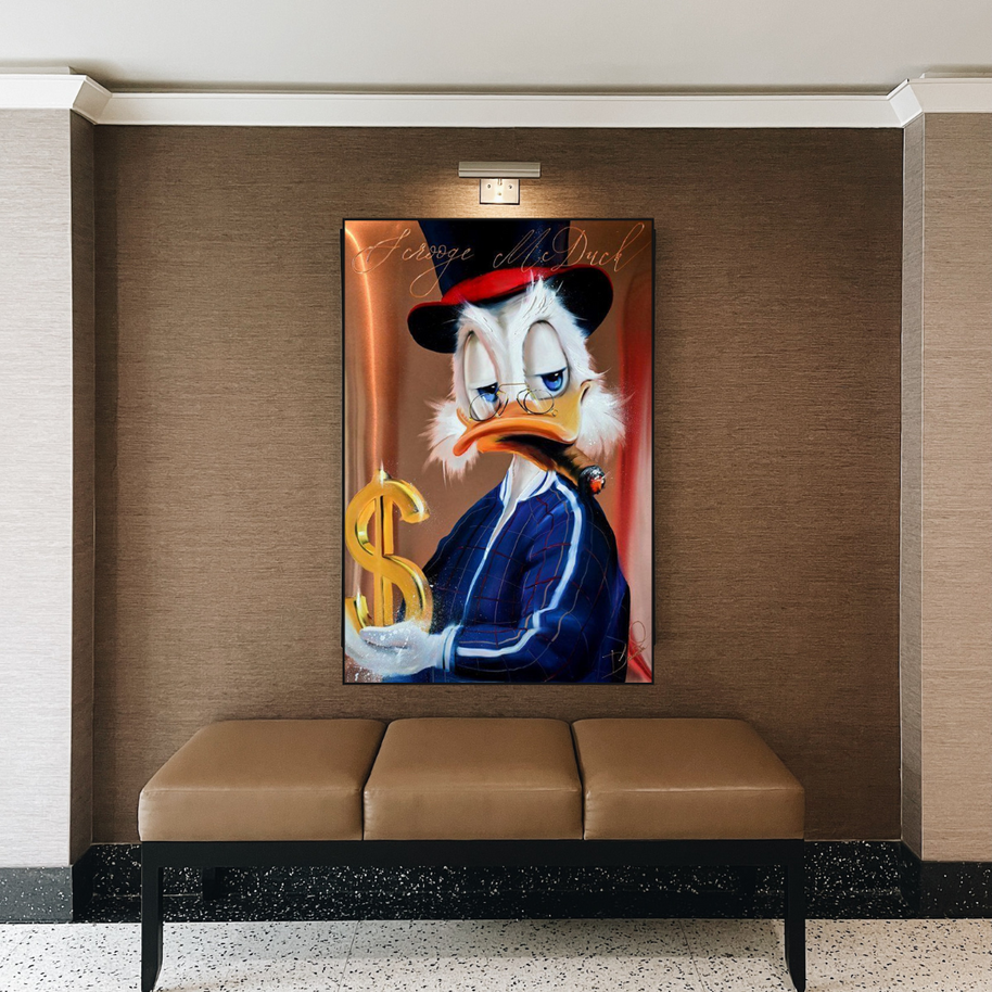 Scrooge McDuck Money Maker Millionaire Canvas Wall Art-MinimalisticDecor.com