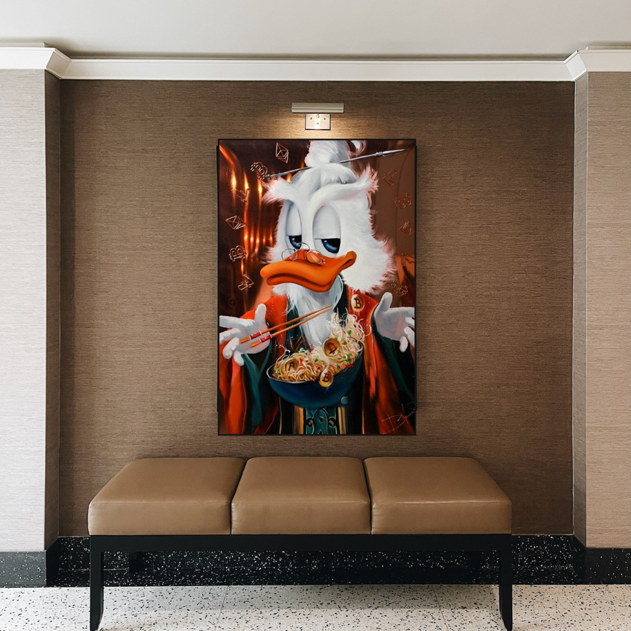 Scrooge McDuck Money Maker Millionaire Canvas Wall Art-MinimalisticDecor.com