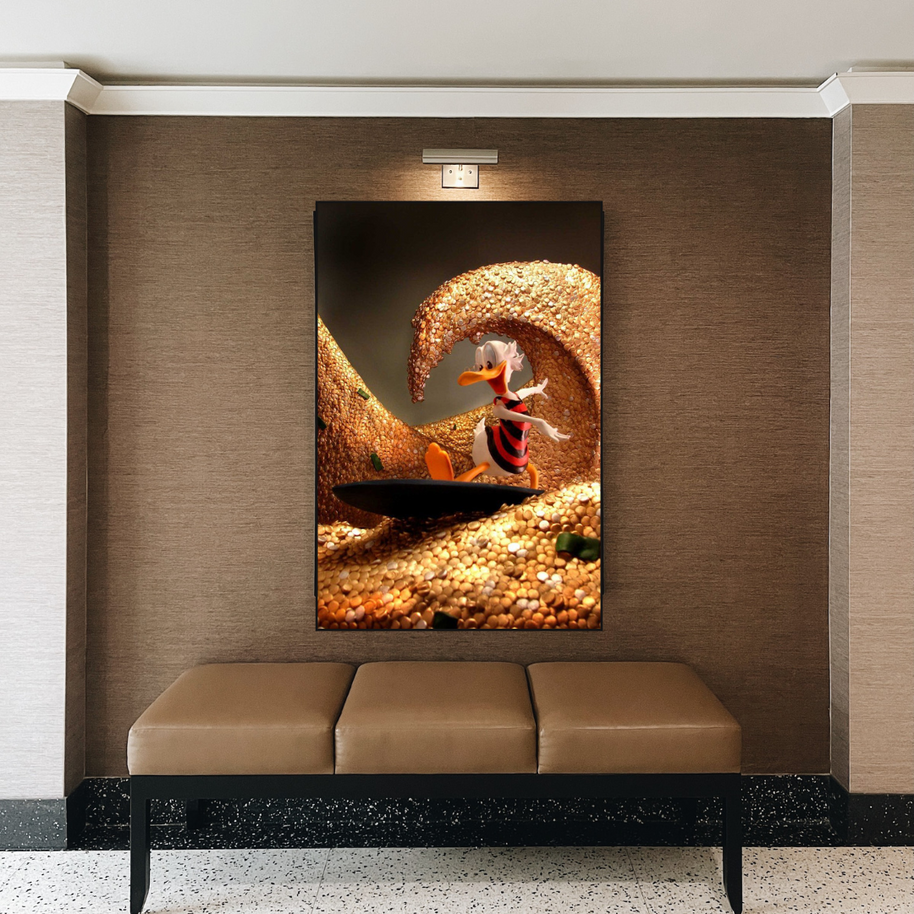 Scrooge McDuck Money Maker Millionaire Canvas Wall Art-MinimalisticDecor.com