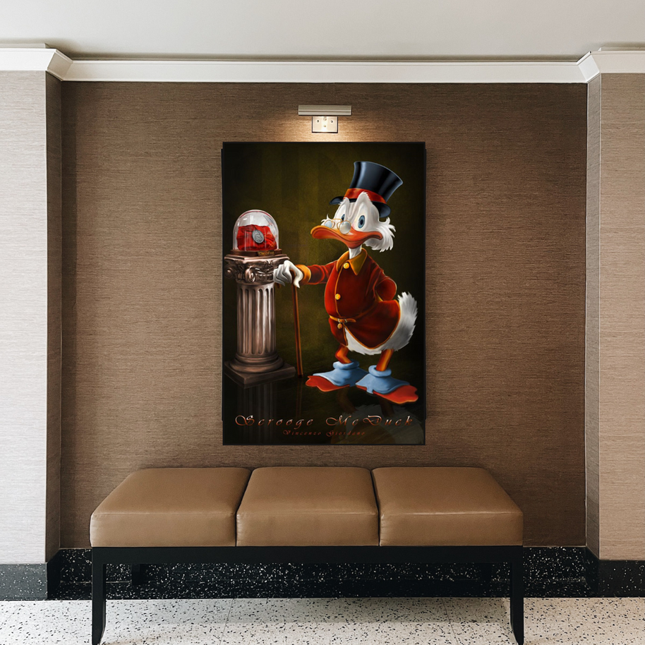 Scrooge McDuck Money Maker Millionaire Canvas Wall Art-MinimalisticDecor.com
