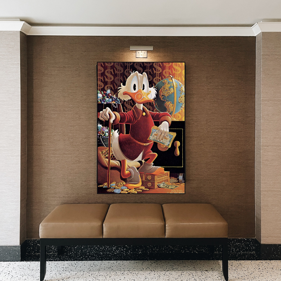 Scrooge McDuck Money Maker Millionaire Canvas Wall Art-MinimalisticDecor.com