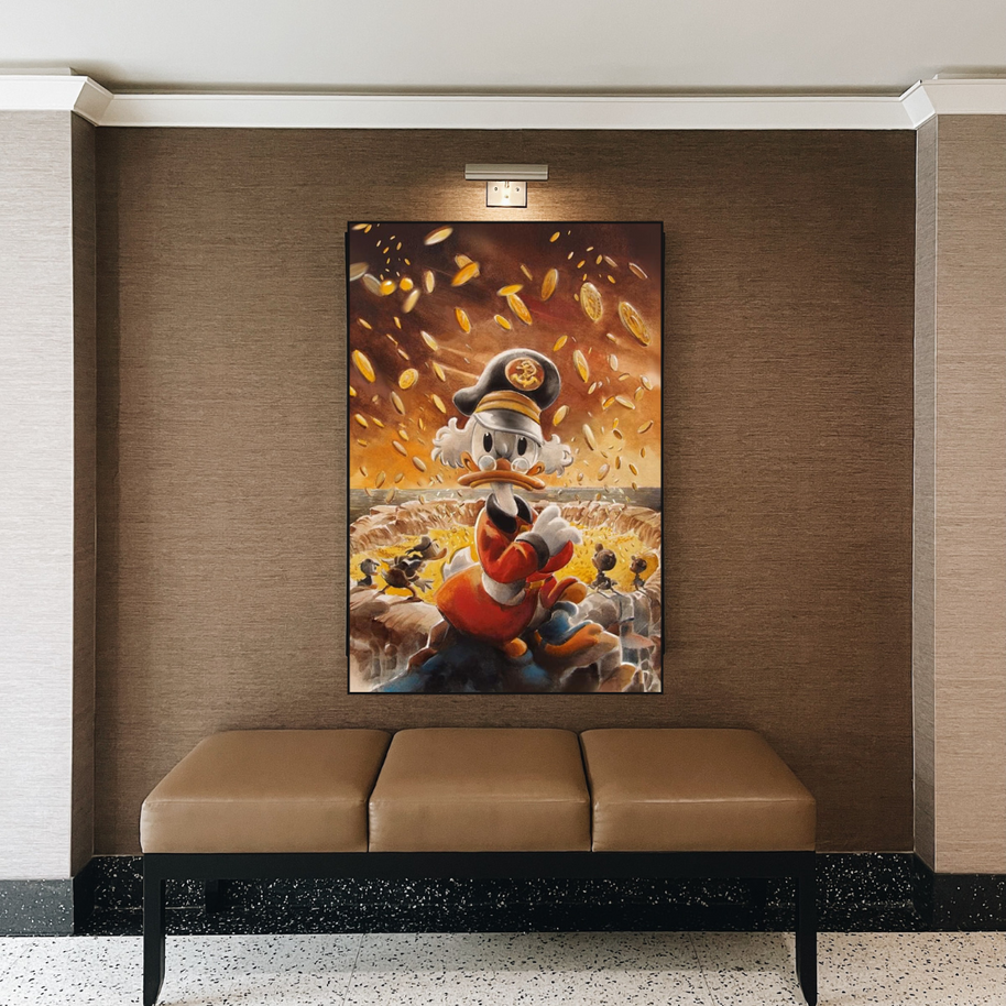 Scrooge McDuck Money Maker Millionaire Canvas Wall Art-MinimalisticDecor.com