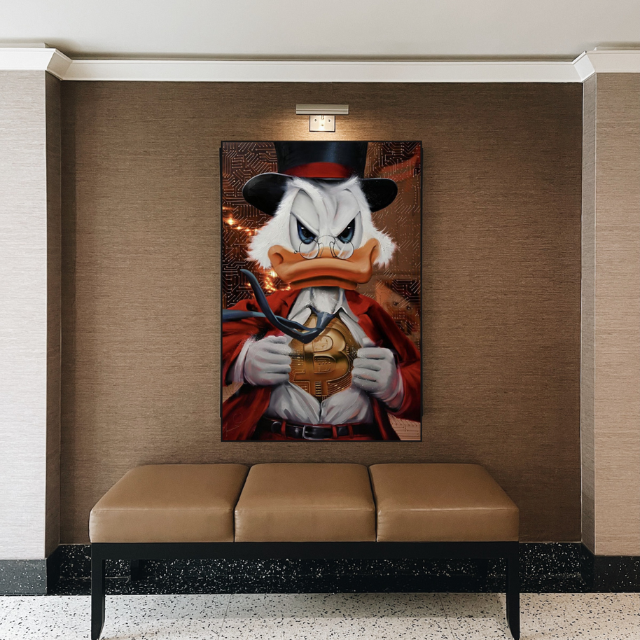 Scrooge McDuck Money Maker Millionaire Canvas Wall Art-MinimalisticDecor.com
