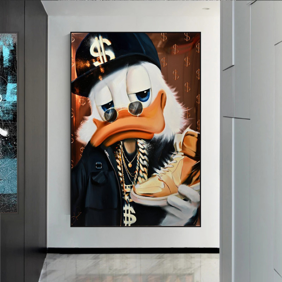 Scrooge McDuck Money Maker Millionaire Canvas Wall Art-MinimalisticDecor.com