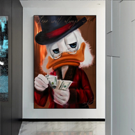 Scrooge McDuck Money Maker Millionaire Canvas Wall Art-MinimalisticDecor.com