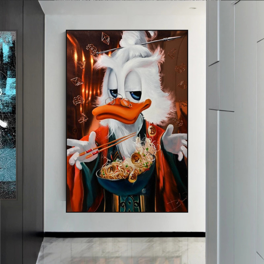 Scrooge McDuck Money Maker Millionaire Canvas Wall Art-MinimalisticDecor.com