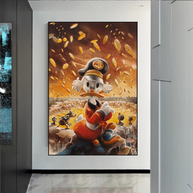 Scrooge McDuck Money Maker Millionaire Canvas Wall Art-MinimalisticDecor.com