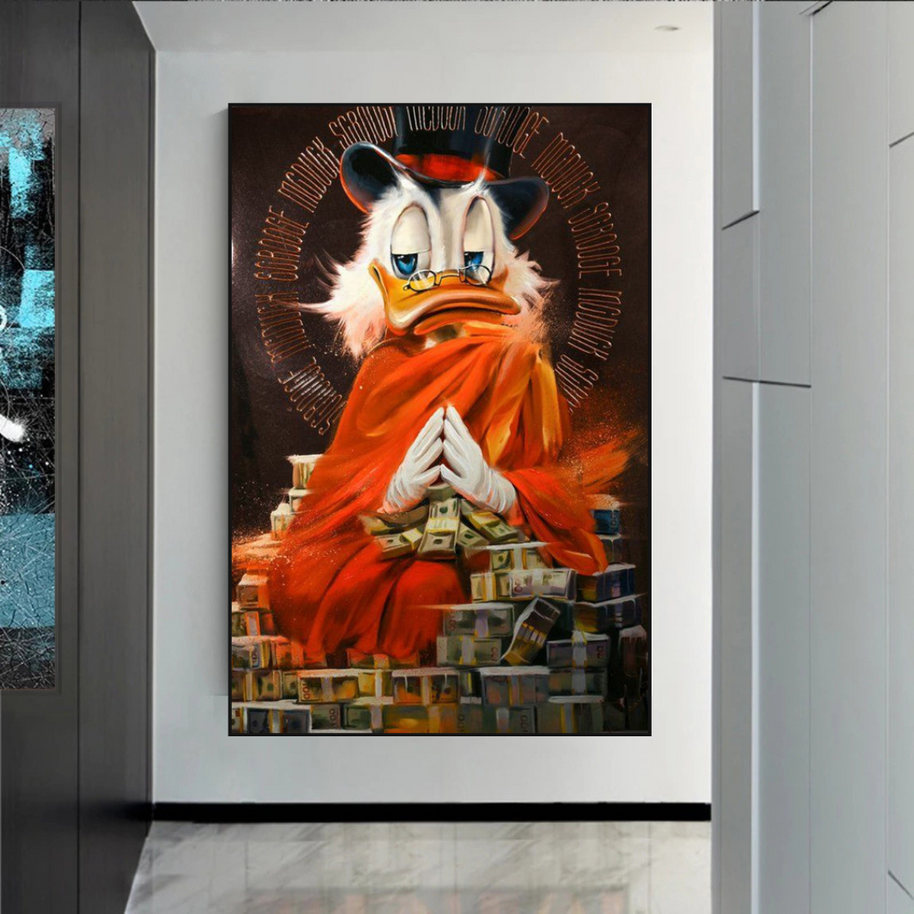 Scrooge McDuck Money Maker Millionaire Canvas Wall Art-MinimalisticDecor.com