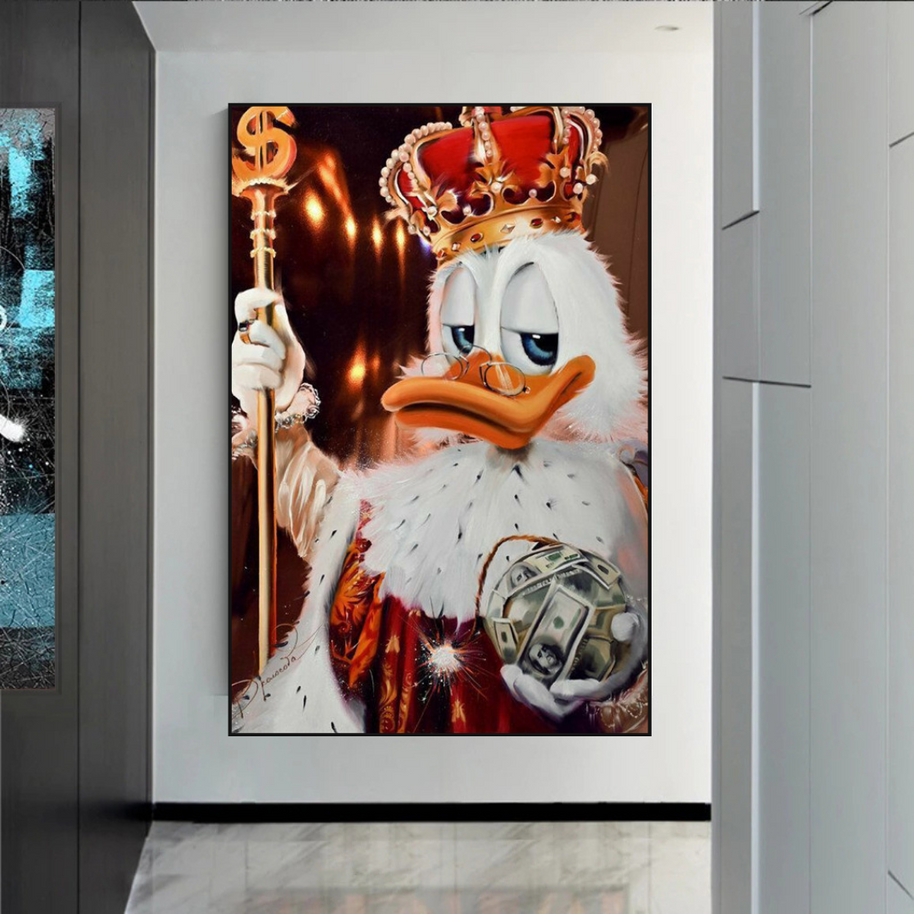Scrooge McDuck Money Maker Millionaire Canvas Wall Art-MinimalisticDecor.com