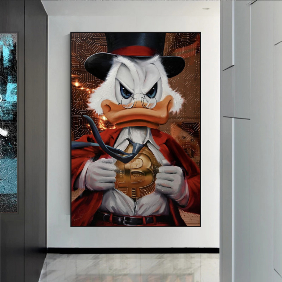 Scrooge McDuck Money Maker Millionaire Canvas Wall Art-MinimalisticDecor.com