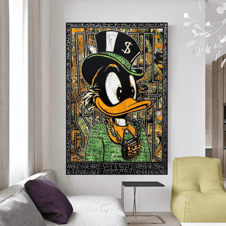 Scrooge McDuck Money Maker Millionaire Canvas Wall Art-MinimalisticDecor.com