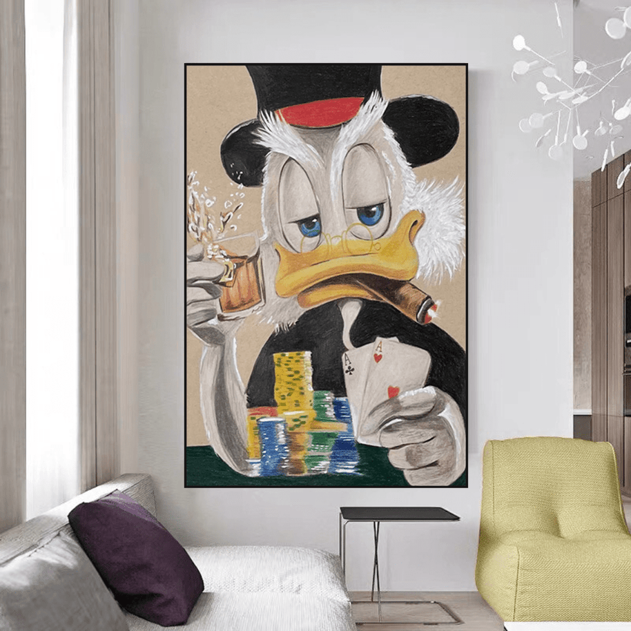 Scrooge McDuck Money Maker Millionaire Canvas Wall Art-MinimalisticDecor.com